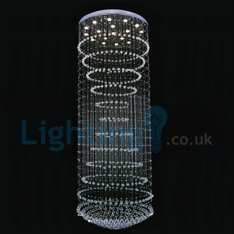 Lampadario a sospensione moderno in cristallo a goccia 100×100×300 cm 17 LED