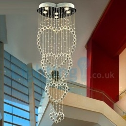 Lampadario a sospensione moderno in cristallo a goccia, 6 luci LED