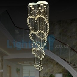 Lampadario a sospensione moderno in cristallo a goccia, 6 luci LED