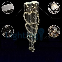 Lampadario a sospensione moderno in cristallo a goccia, 6 luci LED