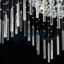 Lampadario a sospensione moderno con cristalli a goccia 80 x 80 x 100 cm 15 lampadine LED