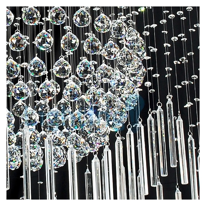 Lampadario a sospensione moderno con cristalli a goccia 80 x 80 x 100 cm 15 lampadine LED