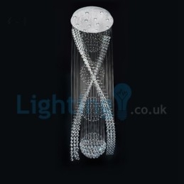 Lampadario a sospensione moderno in cristallo a goccia 80x80x320 cm 12x3 W LED