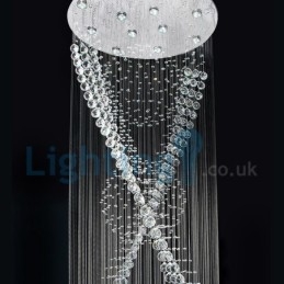 Lampadario a sospensione moderno in cristallo a goccia 80x80x320 cm 12x3 W LED