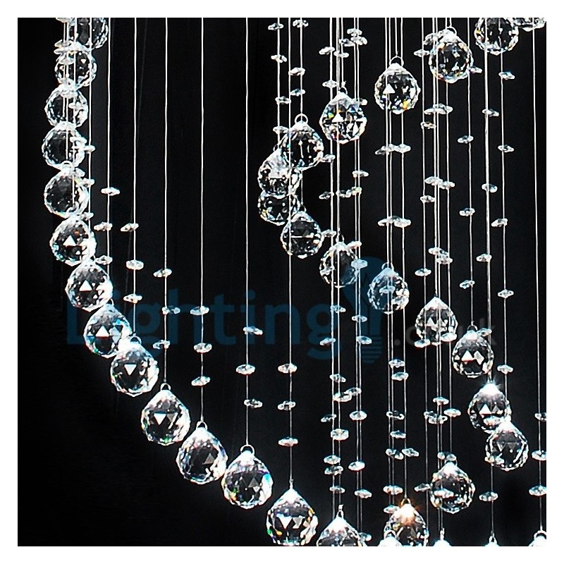 Lampadario moderno a sospensione in cristallo a goccia 80x80x200 cm 10 LED