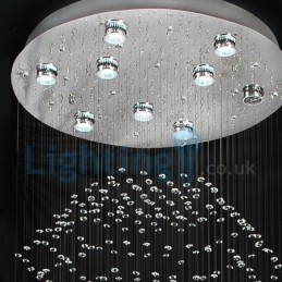 Lampadario a sospensione moderno in cristallo a goccia 80x80x280 cm 9 LED