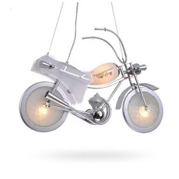 Lampadario a sospensione retrò in vetro trasparente argentato con 4 luci E12/E14