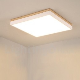 Lampada da soffitto quadrata in legno massello sottile, GU10, 40/50 cm
