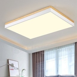Lampada da soffitto rettangolare in legno e acrilico ultra sottile