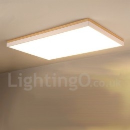 Lampada da soffitto rettangolare in legno e acrilico ultra sottile