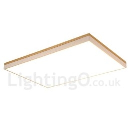 Lampada da soffitto rettangolare in legno e acrilico ultra sottile
