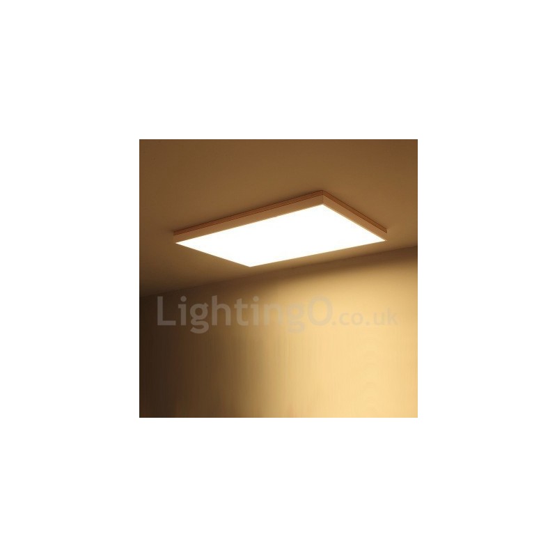 Lampada da soffitto rettangolare in legno e acrilico ultra sottile