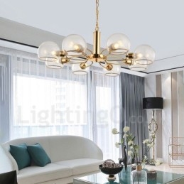 Lampadario nordico moderno in vetro a 8 luci E14 Ø85 cm
