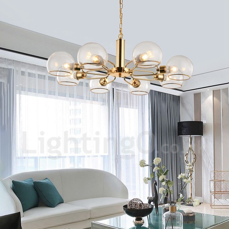 Lampadario nordico moderno in vetro a 8 luci E14 Ø85 cm