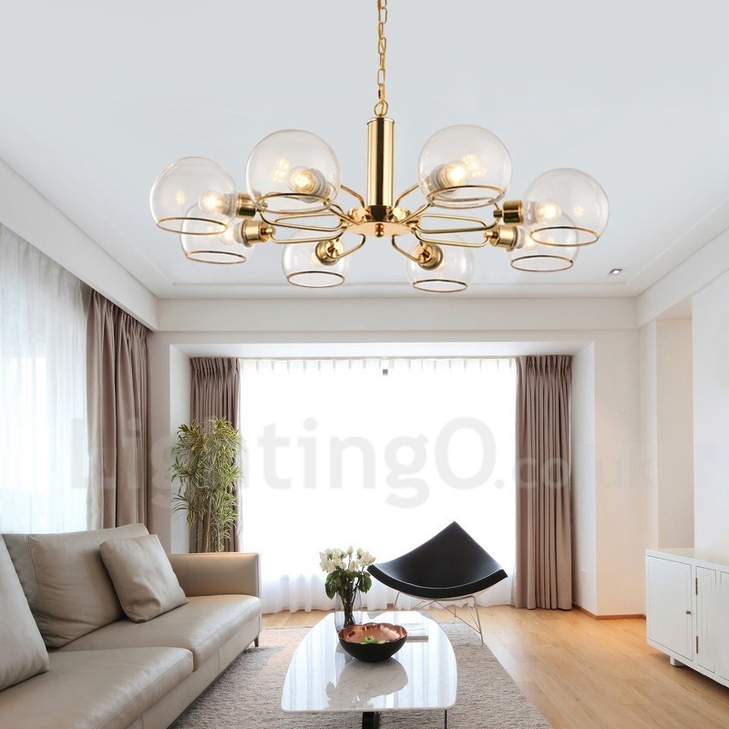 Lampadario nordico moderno in vetro a 8 luci E14 Ø85 cm