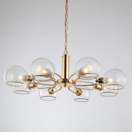Lampadario nordico moderno in vetro a 8 luci E14 Ø85 cm