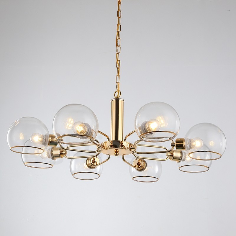 Lampadario nordico moderno in vetro a 8 luci E14 Ø85 cm