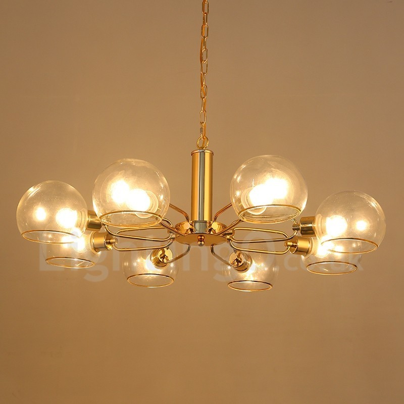Lampadario nordico moderno in vetro a 8 luci E14 Ø85 cm