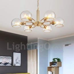 Lampadario in vetro a forma di fagiolo magico postmoderno nordico 6 luci