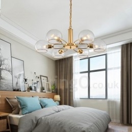 Lampadario in vetro a forma di fagiolo magico postmoderno nordico 6 luci
