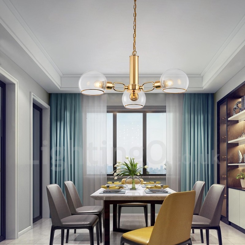 Lampadario a forma di fagiolo in vetro nordico postmoderno 3 luci E14