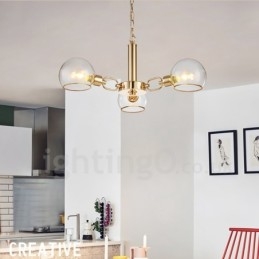 Lampadario a forma di fagiolo in vetro nordico postmoderno 3 luci E14