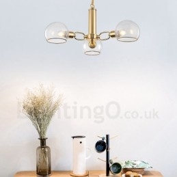Lampadario a forma di fagiolo in vetro nordico postmoderno 3 luci E14