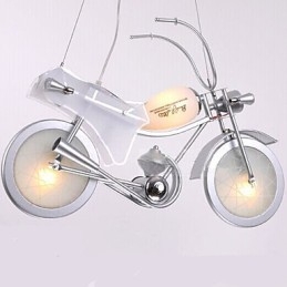 Lampadario a sospensione retrò in vetro trasparente argentato con 4 luci E12/E14