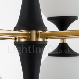 Lampadario nordico moderno con 12 luci E14 in vetro, Ø 60 cm, H 33 cm