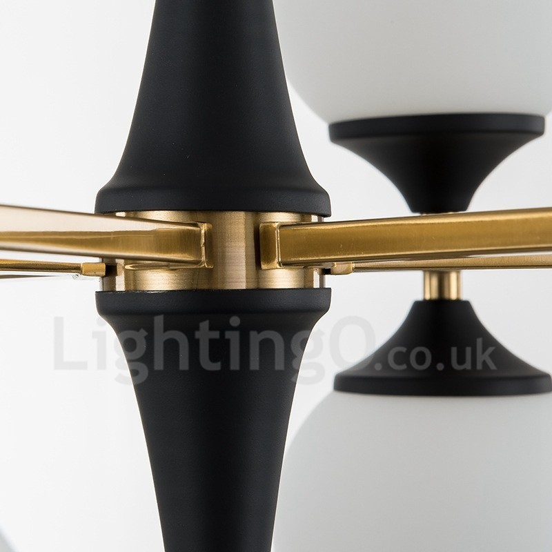 Lampadario nordico moderno con 12 luci E14 in vetro, Ø 60 cm, H 33 cm