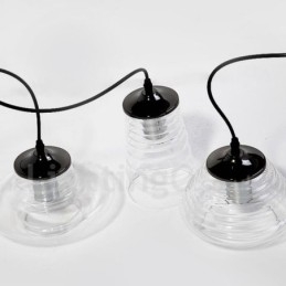 Lampada a sospensione in vetro Cafe a testa singola E27