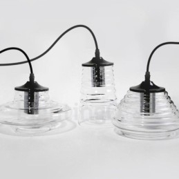 Lampada a sospensione in vetro Cafe a testa singola E27