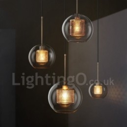 Lampada a sospensione in vetro stile nordico minimalista, 1 luce, E27