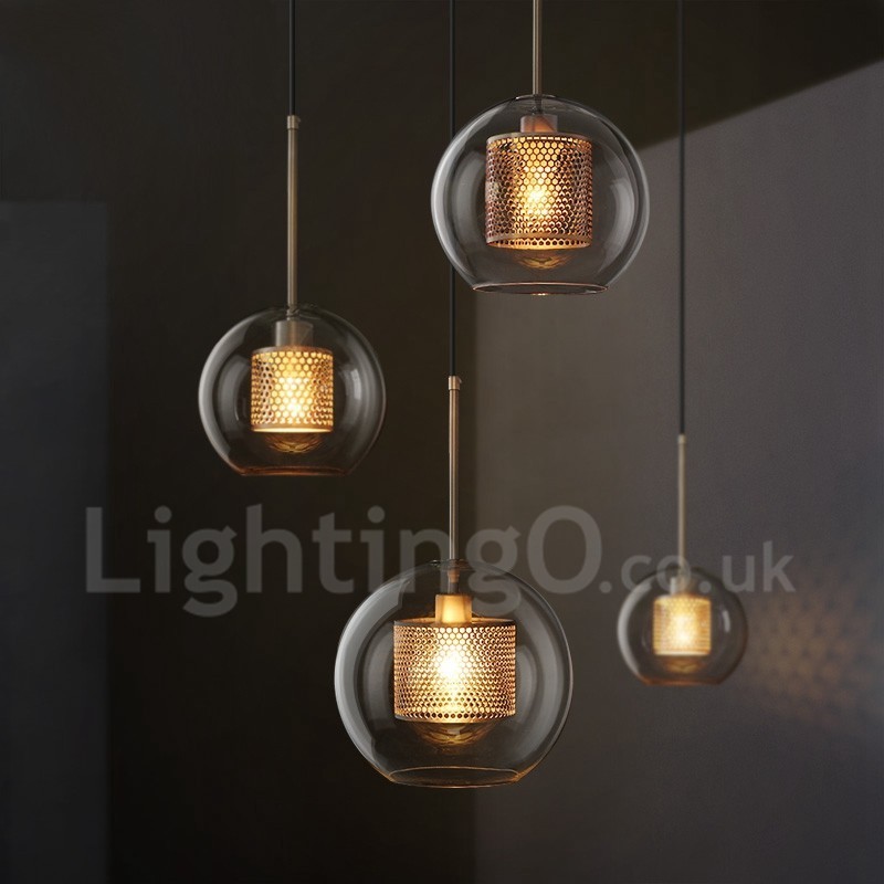 Lampada a sospensione in vetro stile nordico minimalista, 1 luce, E27