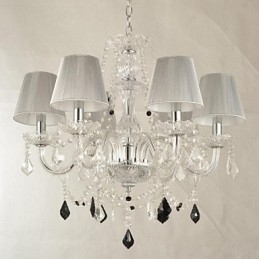 Lampadario di cristallo di lusso moderno 1 piano soggiorno 6 luci