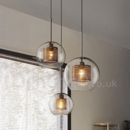 Lampada a sospensione in vetro stile nordico minimalista, 1 luce, E27