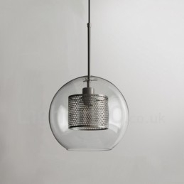 Lampada a sospensione in vetro stile nordico minimalista, 1 luce, E27