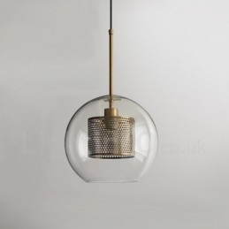 Lampada a sospensione in vetro stile nordico minimalista, 1 luce, E27