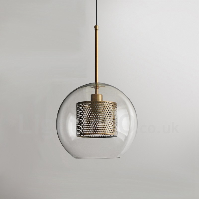 Lampada a sospensione in vetro stile nordico minimalista, 1 luce, E27