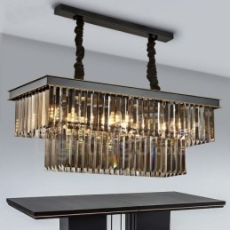 Lampada a sospensione retrò in cristallo E14 6/8/11 luci 60/80/100 cm 220V