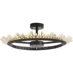 Plafoniera moderna in cristallo, diametro 50/60/80 cm, altezza 7 cm, LED