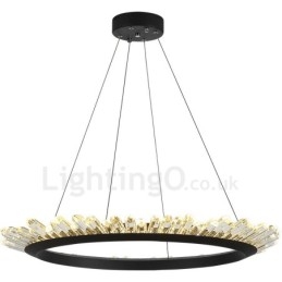 Lampada a sospensione ad anello in cristallo moderna