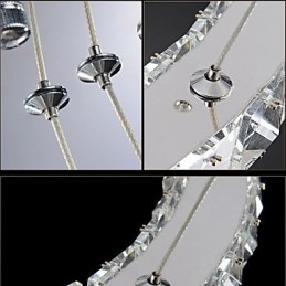 Lampadario a sospensione in cristallo due anelli D2040 K9 40 cm argento