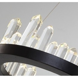 Lampada a sospensione moderna in cristallo a doppio anello