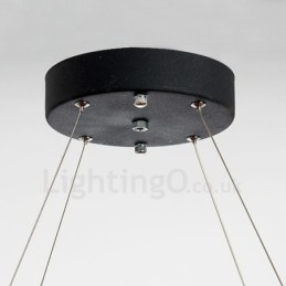 Lampada a sospensione moderna in cristallo a doppio anello