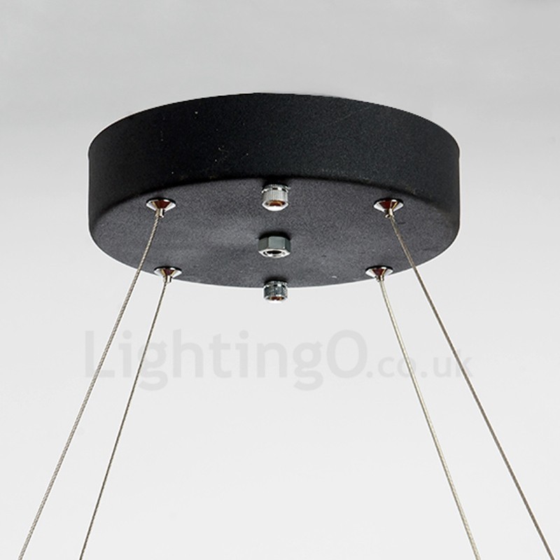 Lampada a sospensione moderna in cristallo a doppio anello