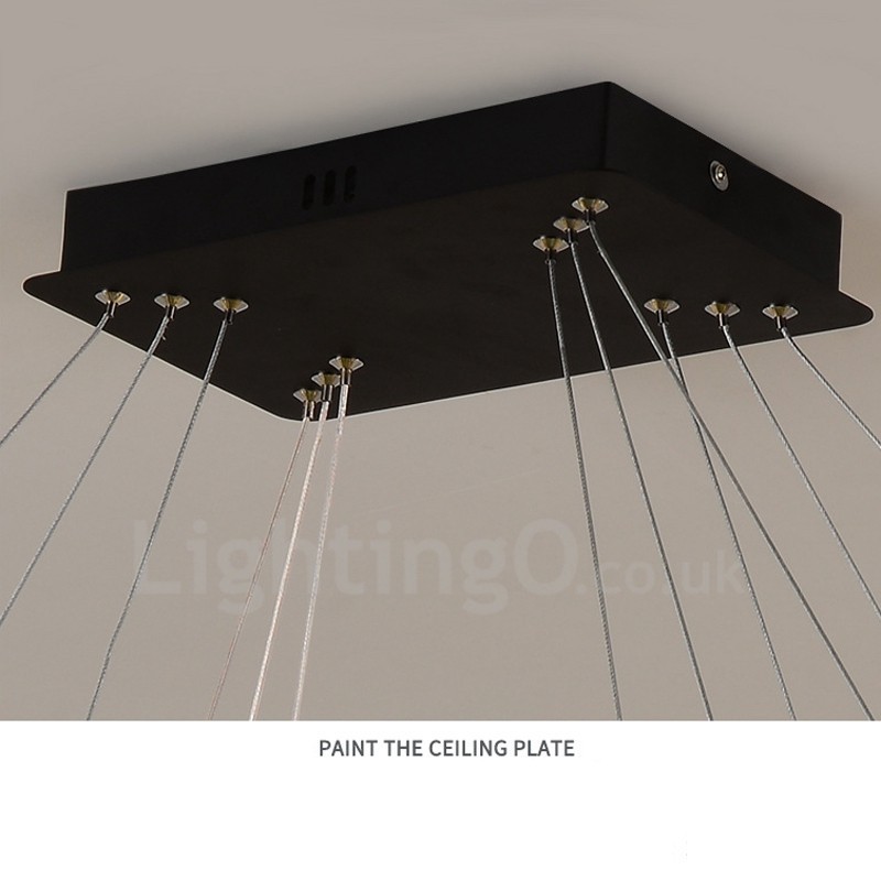 Lampada a sospensione rettangolare in cristallo stile nordico, regolabile 1,2 m, 220V