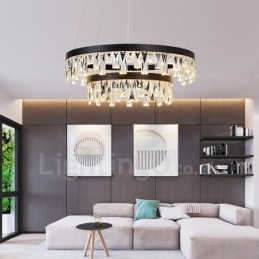 Lampada a sospensione circolare moderna in cristallo