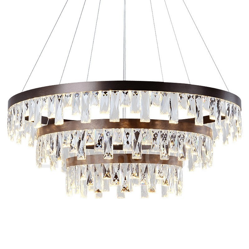 Lampada a sospensione circolare moderna in cristallo