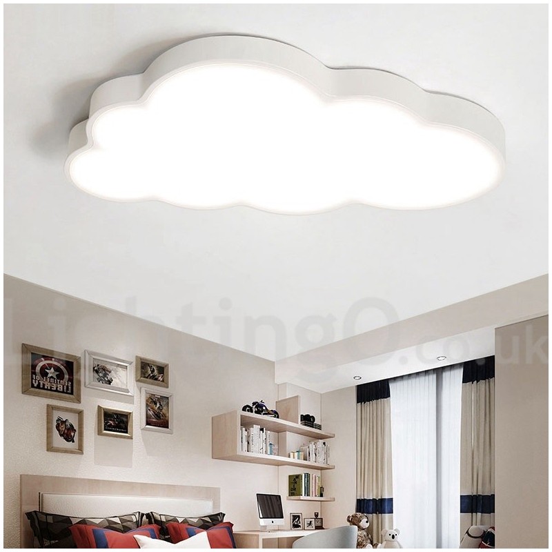 Plafoniera LED dimmerabile Ultra Thin Clouds con telecomando, paralume in acrilico, da soffitto o parete